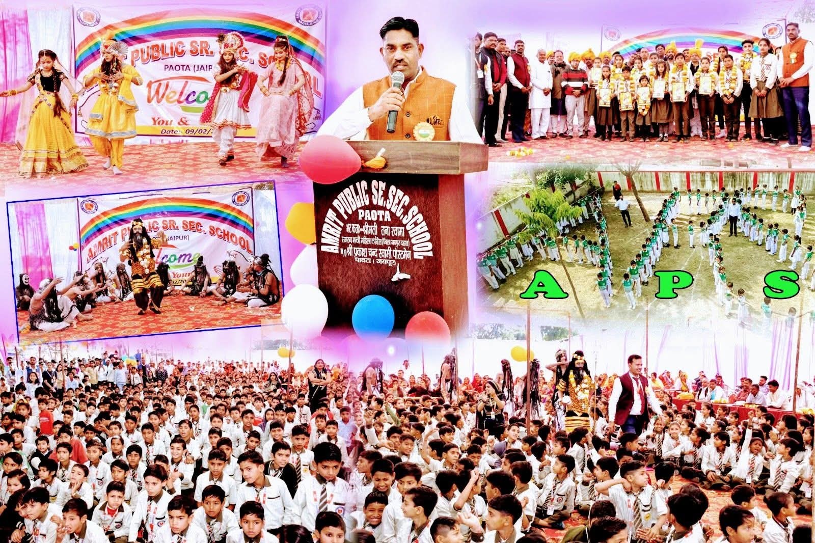 School building and celebration highlights at Amrit Public School, Paota