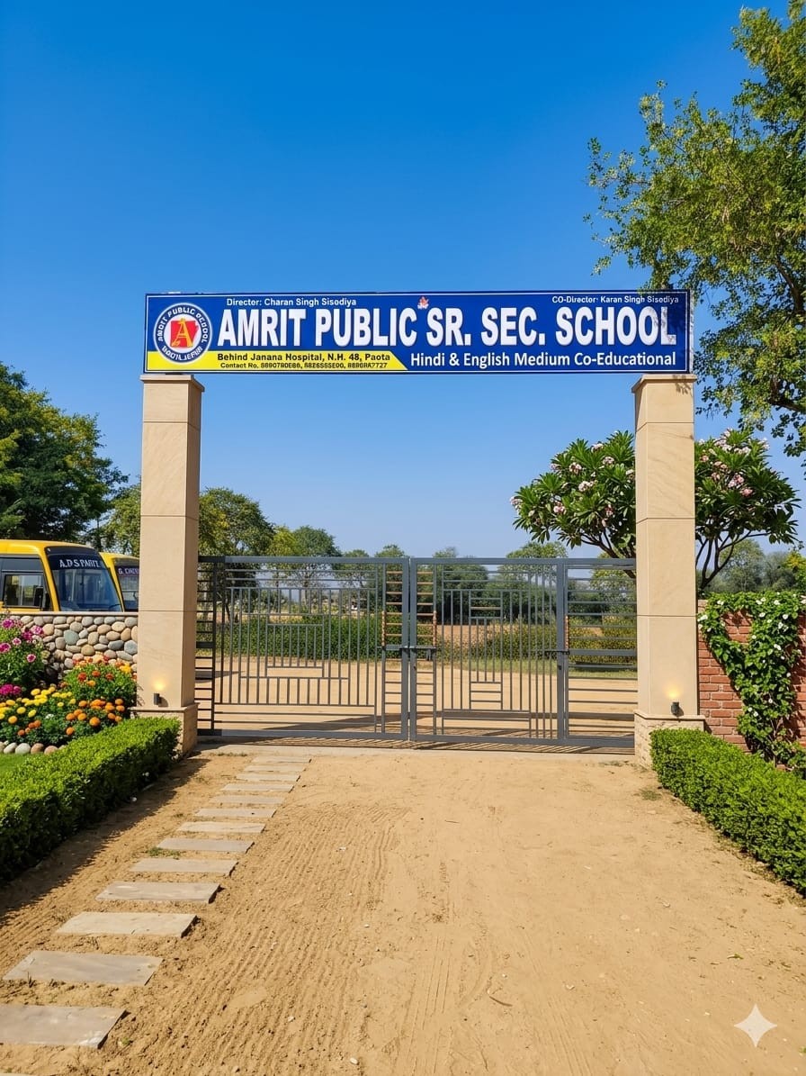 Main entrance gate of Amrit Public Sr. Sec. School, Paota
