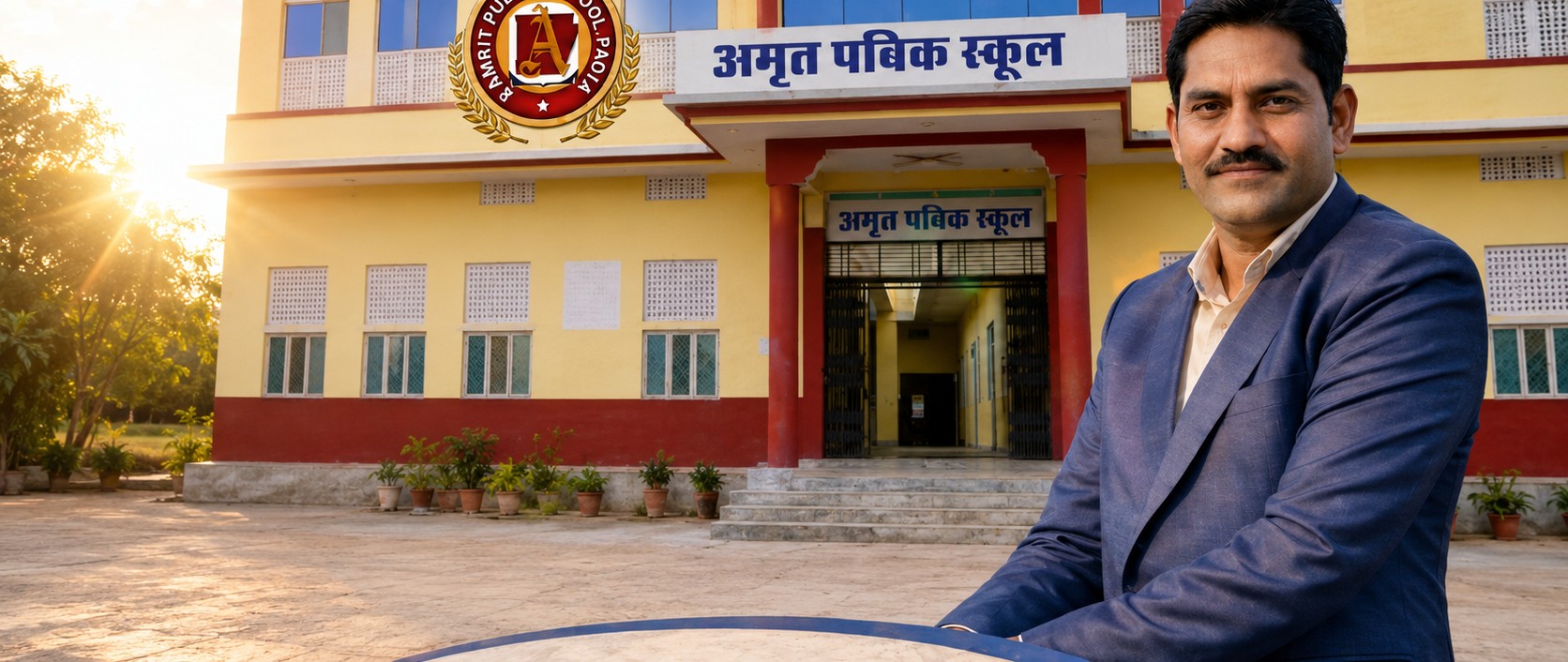 Director at the Amrit Public School, Paota campus building